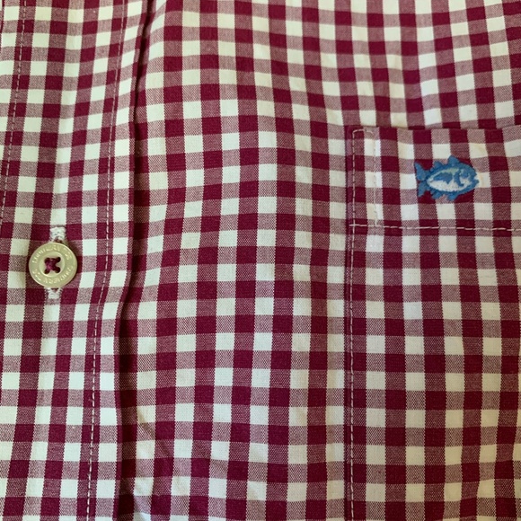 Southern Tide Red Gingham Button Down - Picture 2 of 7
